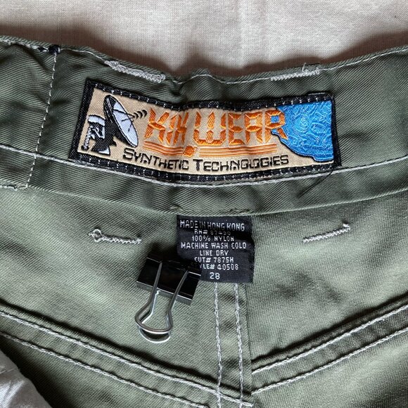 Vintage Y2K KIK WEAR Nylon Cargo Pants Size 28 Streetwear - Picture 8 of 10